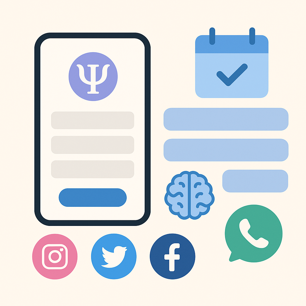 Página de enlaces para psicólogos: turnos online, redes y especialidades